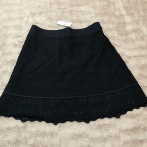 LOFT, lovely lace patterned skirt, black, sz 6 nwt